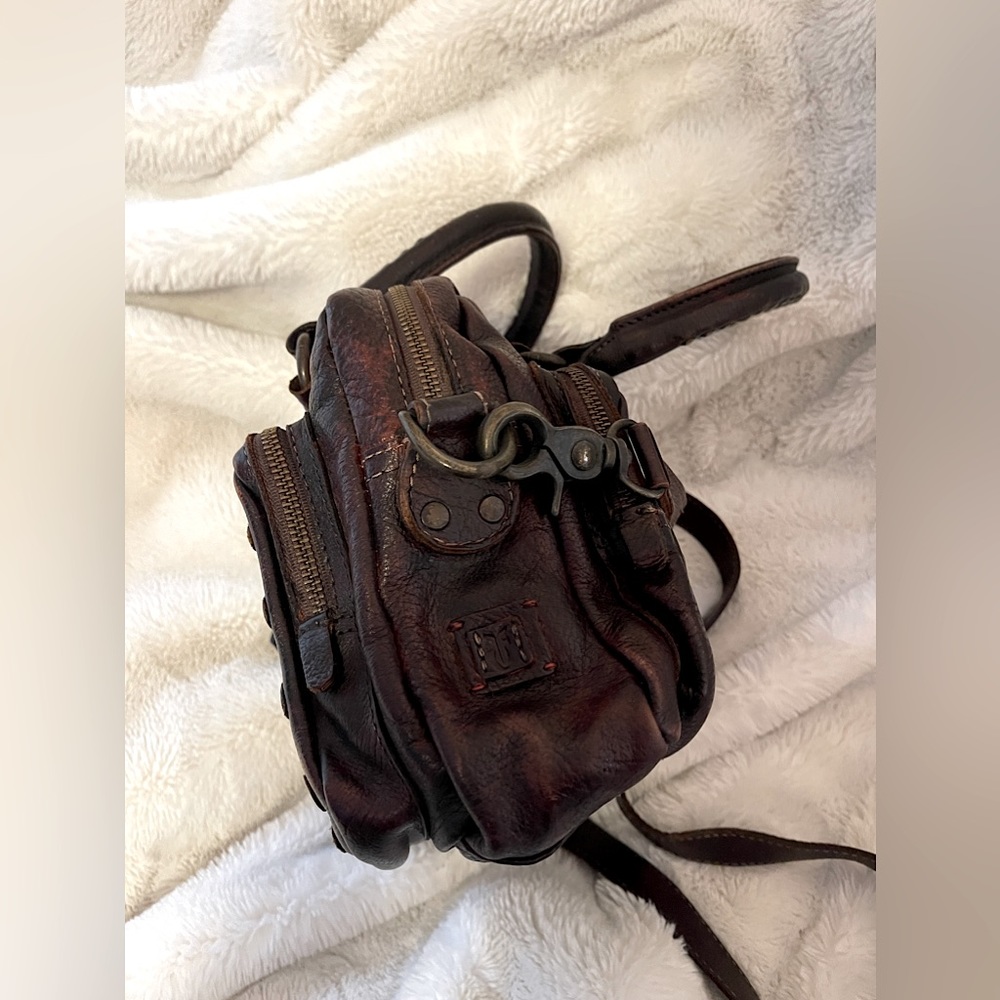 FRYE Dark Brown Studded Leather Satchel - Picture 6 of 11
